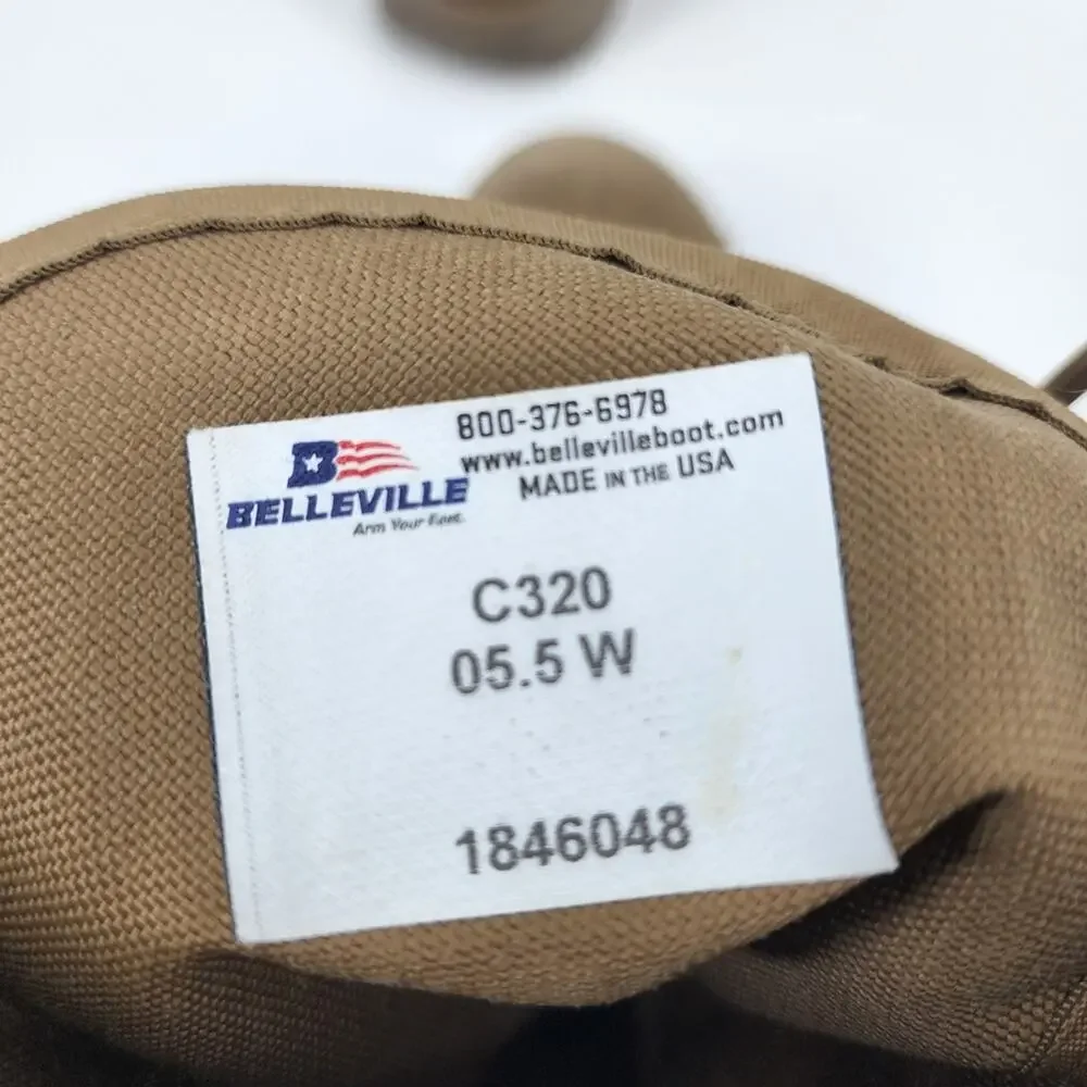 Belleville Brown Tan Ankle Combat Suede Lace Up Moto Military Boots Size 5.5W